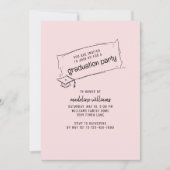 Roze en zwarte uitnodiging voor afstudeerfeest (Voorkant)