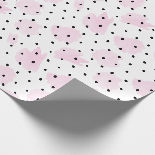 Roze en zwarte Valentijn Cadeaupapier (Hoek)