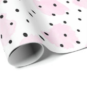 Roze en zwarte Valentijn Cadeaupapier (Rol Hoek)