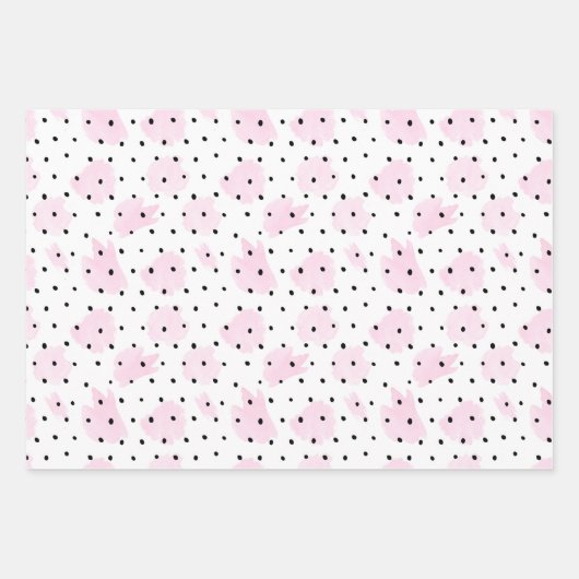 Roze en zwarte Valentijn Inpakpapier Vel (Voorkant 2)