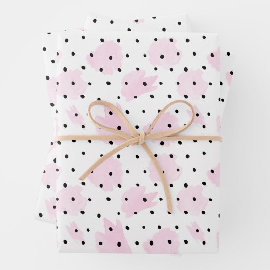 Roze en zwarte Valentijn Inpakpapier Vel (In situ)