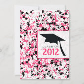 Roze en zwarte verf Splatter 2012 Graduation Kaart (Voorkant)