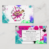 Roze en zwarte verf visitekaartje (Voorkant / Achterkant)