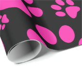 Roze en zwarte verfdrukken cadeaupapier (Rol Hoek)