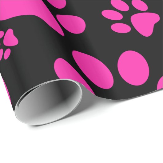 Roze en zwarte verfdrukken cadeaupapier (Rol Hoek)