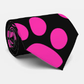 Roze en zwarte verfdrukken stropdas (Opgerold)