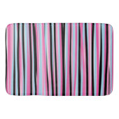 Roze en zwarte verticale strepen badmat (Voorkant)