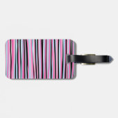 Roze en zwarte verticale strepen bagagelabel (Achterkant horizontaal)