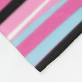 Roze en zwarte verticale strepen fleece deken (Hoek)