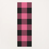Roze en zwarte vierkantjes buffelplaat yogamat (Voorkant)