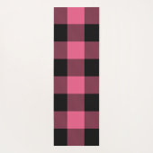 Roze en zwarte vierkantjes buffelplaat yogamat (Achterkant)