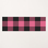 Roze en zwarte vierkantjes buffelplaat yogamat (Voorkant (horizontaal))
