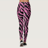 Roze en zwarte vingerafdrukstrepen leggings (Achterkant)