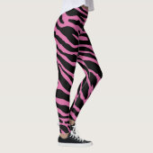 Roze en zwarte vingerafdrukstrepen leggings (Rechts)
