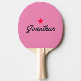 Roze en Zwarte Vintage Ster Handtekening Tafeltennisbatje