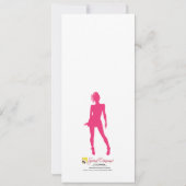 Roze en zwarte VIP Hollywood Ticket Party Kaart (Achterkant)