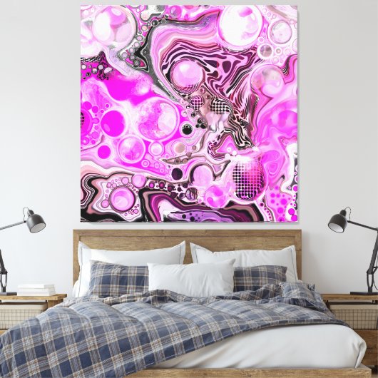Roze en zwarte vlecht canvas afdruk (Insitu (Slaapkamer))