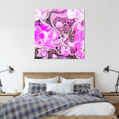 Roze en zwarte vlecht canvas afdruk (Insitu (Slaapkamer))
