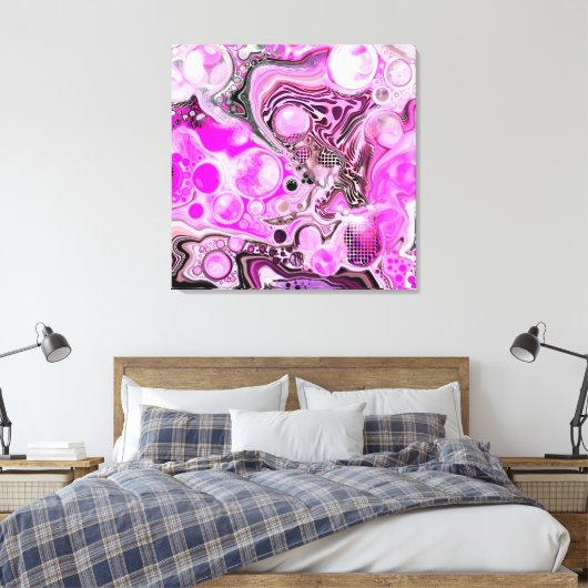Roze en zwarte vlecht canvas afdruk (Insitu (Slaapkamer))