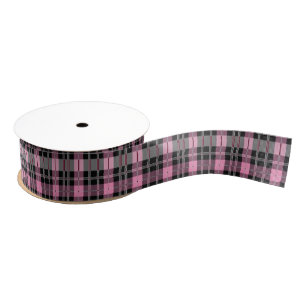 Roze en zwarte vlecht grosgrain lint