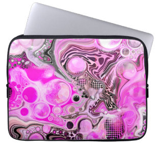 Roze en zwarte vlecht laptop sleeve