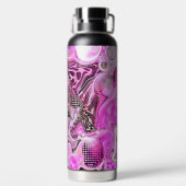 Roze en zwarte vlecht waterfles (Achterkant)