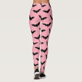 Roze en zwarte vleermuizen leggings (Achterkant)
