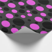 Roze en zwarte vlekpapier cadeaupapier (Hoek)