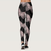 Roze en zwarte vlinder Leggings (Achterkant)