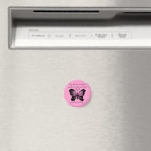 Roze en Zwarte Vlinder Magneet (Insitu (Vaatwasser))