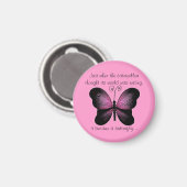Roze en Zwarte Vlinder Magneet (Voorkant / Achterkant)