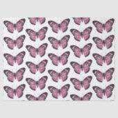Roze en zwarte vlinderdeeg plakpapier tissuepapier (Voorkant)