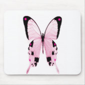 roze en zwarte vlindermousepad muismat (Voorkant)