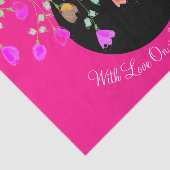 Roze en zwarte vloerse Moederdag Tissuepapier (Detail)