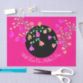 Roze en zwarte vloerse Moederdag Tissuepapier (Craft)