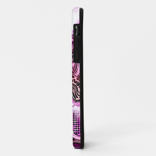 Roze en zwarte vlot kunstkleurschildereffect Case-Mate iPhone case (Achterkant/links)