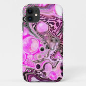 Roze en zwarte vlot kunstkleurschildereffect Case-Mate iPhone case (Achterkant)