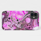 Roze en zwarte vlot kunstkleurschildereffect Case-Mate iPhone case (Achterkant (horizontaal))