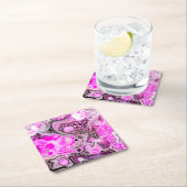 Roze en zwarte vlot kunstkleurschildereffect kartonnen onderzetters (Insitu)