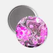 Roze en zwarte vlot kunstkleurschildereffect magneet (Voorkant / Achterkant)