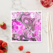 Roze en zwarte vlot kunstkleurschildereffect servet (Insitu)