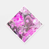 Roze en zwarte vlot kunstkleurschildereffect servet (Hoek)