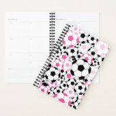 Roze en Zwarte Voetbal Notebook Planner (Display)