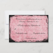 Roze en Zwarte Vogelkooi Onvolprezen Anwoordkaart RSVP Kaartje (Achterkant)