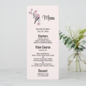 Roze en zwarte vogels op een boomtak kaart (Staand voorkant)