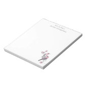 Roze en zwarte vogels op een boomtak notitieblok (Linkerzijde)