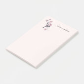 Roze en zwarte vogels op een boomtak post-it® notes (Schuin)