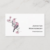 Roze en zwarte vogels op een boomtak visitekaartje (Voorkant)