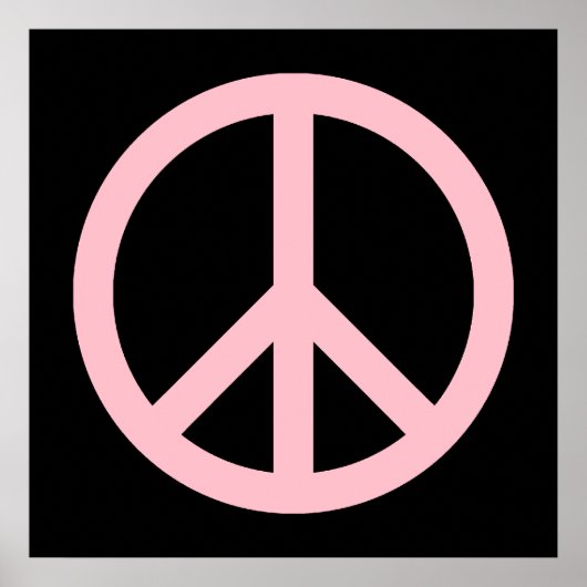 Roze en Zwarte Vredessymbool Poster (Voorkant)