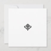 Roze en zwarte Vrijgezellenfeest Damask Invitation Kaart (Achterkant)